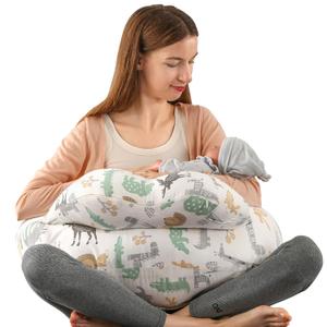 BATTOP Nursing Pillow for Breastfeeding,Bottle Feeding,Plus Size Breastfeeding Pillows with Adjustable Waist Strap Removable Cover,Extra Pillow on Top for More Support for Mom Baby (Colourful Animals)