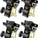 Ladder Rack Ratchet Straps with J-Hook (4PCS), 2" Black Round Tube Mount, 1.5" Wide x 7.5' Long Black Retractable Ratchet Tie Down Strap Roof Rack, 500 lbs Load Heavy Duty Cargo Buckle Rack Lock Strap