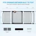 owlie 66 to 75 Inch Extra Wide Baby Gate with Door for Stairs Doorways