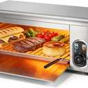 2000W Salamander Broiler, Electric Steak Broiler, Raclette Grill Cheese Melter Grill with Removable Plates, Stainless Steel Food Heater for Home Commercial, Wall Mount or Countertop, 50-300