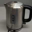 Amazon Basics 1.1Qt (1L) Electric Kettle, Tea Kettle & Water Boiler, with Auto Shut-Off, Boil Dry Protection, High-Safety Strix Thermostat, BPA-Free, 1500W, Stainless Steel, New Model, Black & Silver