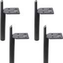 Osring Modern Furniture Legs 6 Inch Metal Furniture Table Leg Black, Steel Side-Mounted Sofa Cabinet Feet Set of 4, Also for Home Coffee Table Feet DIY Replacement