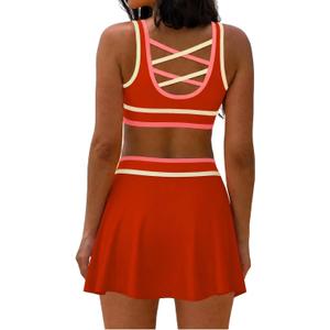 popvil 3 Piece Swimsuits Womens High Waisted Bikini Sets Neon Tummy Control Bathing Suit with Skirt 2026 XL