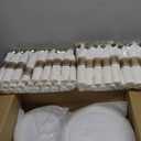 Goodluck 350 Piece Gold Plastic Dinnerware Set for 50 Guests, Fancy Disposable Plates for Party, Include: 50 Dinner Plates, 50 Dessert Plates, 50 Pre Rolled Napkins with Silverware, 50 Cups