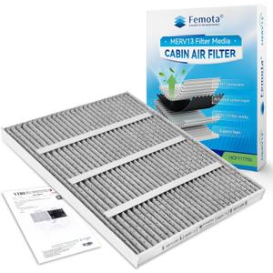 Certified MERV 13 Cabin Air Filter with Activated Carbon, CF11775 for Ford Edge, Fusion, SSV Plug-in Hybrid, Lincoln Continental, MKX, MKZ, Nautilus.