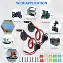 Linkstyle 2PCS 2FT 10AWG SAE Power Socket Sidewall Port to O Ring Quick Connector, SAE Extension Cord Cable for Solar Generator Battery Charger with 12PCS Fuse (10A 15A 20A 25A 30A)