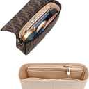 Chispee Zipper Softened Felt Purse Organizer Insert for Baguette, Tote, Longchamp Handbags Lightweight Bag Organizer with Multiple Pockets (Medium,Beige)