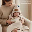 Blissful Diary Muslin Baby Hooded Towel 2 Pack, Soft & Absorbent Bath Towel for Infant, Toddler, Unisex, Baby Gift, Newborn Essentials, Bear & Duck