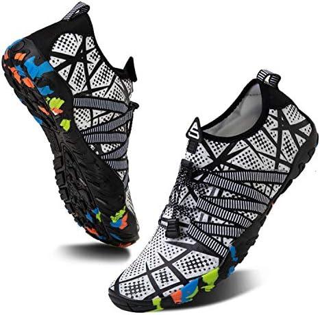 WateLves Water Shoes Mens Womens Barefoot Beach Swim Shoes Quick-Dry Aqua Socks Pool Shoes for Surf Yoga Water Aerobics, Size 7