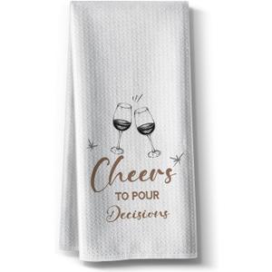2 x Funny Joked Kitchen Towels-Absorbent Tea Dishcloth Towel Hand Rags DCor, for Hostess,Mom,New Home Housewarming on Birthday,Christmas,Valentine's Day,Candlelight Dinner 16" x 24"