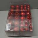 Christmas Balls Tree Ornaments Set, Shatterproof Xmas Decorations Set with Reusable Hand-held Gift Package for Holiday Indoor Tree Decor (100, Red)