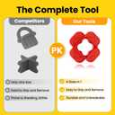 2 x 8 Pcs Red ABS Deck Spacer Tool - 4-in-1 Camo Deck Tool with Multi-Size Deck Board Spacers (5/32", 3/16", 1/4", 5/16") for Composite, PVC & Hardwood Decking - Reusable & Fast Install