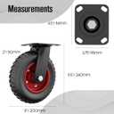 Houseables 8 Inch Caster Wheels, Rubber Wheels, Outdoor Casters, Heavy Duty, Large, Swivel, for Cart, Off Road, Offroad, All Terrain, Flat Free Tire, No Flat, Industrial, Castor, Dolly, Coop, Set of 4