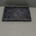 Black Marble Tray, Stone Bathroom Tray, Decorative Holder for Tissrue, Candle, Soap, Towel, Plant (Black - 12 x 8)