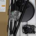 Ambimall LED Floor Lamp with Remote Control, 65" Standing lamp with Stepless Adjustable 3000K-6500K Colors & 30-100% Brightness, Foot Switch(Black)