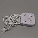 6 Ft Surge Protector Power Strip - 8 Widely Outlets with 4 USB Ports, 3 Side Outlet Extender with 6 Feet Extension Cord, Flat Plug, Wall Mount, Desk USB Charging Station, ETL,White