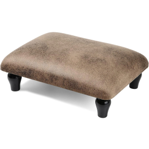 Small Foot Stool Ottoman with Stable Wood Legs Upholstered Footstool Padded Foot Rest Step Stool for High Beds Seat Chair Couch Sofa Patio Bedroom Living Room Office (16x11)