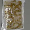 34Pcs Rhinestone Letter Stickers Bling Glitter Alphabet A-Z Letters Self-Adhesive Crystal Rhinestones Word Sticker Iron on Letters for Clothing Art Crafts DIY Decors(Gold+White,2.24")