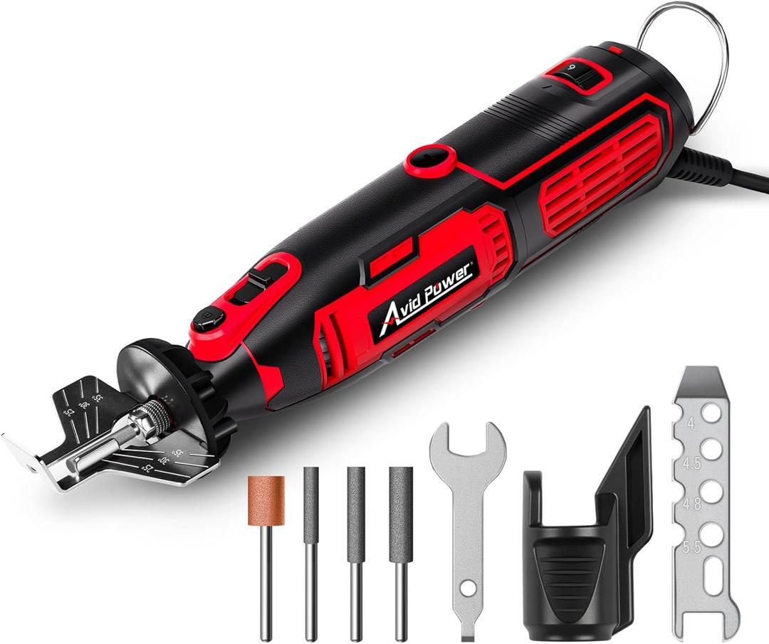 AVID POWER Electric Chainsaw Sharpener, 6 Variable Speeds Chain Saw Sharpening Kit, Chain Saw Sharpener with 3 Diamond Sharpening Bits (4/4.8/5.5mm), for Chainsaw Maintenance