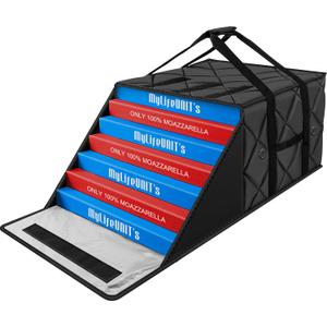 MyLifeUNIT Pizza Bag for Delivery, Thermal Insulated Pizza and Food Delivery Bag, 20" x 20" x 14" Pizza Warmer Bag, Holds 6-7 Large 18" Pizza Boxes, Hot Pizza Carrier Insulated Bags Black