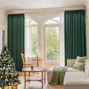 Green Blackout Pleated Curtain 52W x 96L Inches for Bedroom, Thermal Insulated Pinch Pleat Drape with Tieback for Living Room, Easy Hanging via Hooks, 1 Panel