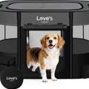 Love's cabin Pet Puppy Dog Playpen, Large Dog Tent Crates Cage Indoor/Outdoor, Portable Exercise Playpen for Dog and Cat, Foldable Pop Up Dog Kennel Playpen with Carring Case (L, Grey)