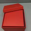 Clabby 4 Pcs Nesting Gift Boxes with Lids, Square Stacking, Assorted Sizes Decorative Boxes with Ribbon for Presents for Birthdays Christmas Mother's Day DIY(Simple,Red)
