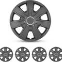 Hubcaps 14", Wheel Rim Cover Universal R14 Hub Caps, Snap On Car Pickup Truck SUV, Lacquer Wheel Covers, PP Material, 4 Pack, Matte Black Painted (14 Inch, Matte Black Painted)