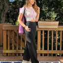 G4Free EverGoing Yoga Pants Women Wide Leg Pants with Pockets High Waist Stretch Dress Casual Sweatpants Petite/Regular/Tall (Black, S) 29"