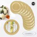 MAONAME 100 PCS Gold Charger Plates Bulk, 13" Plate Charger for Dinner Plates, Plastic Round Chargers, Table Chargers for Table Setting, Wedding