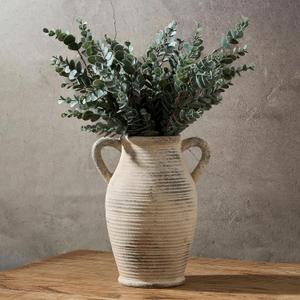 Emotionally Grounded Vase, Vaseking Large Ceramic Rustic Vase with 2 Handles, 9.8 inch Minimalist Decorative Farmhouse Tall Vases for Home Decor, Living Room, Enterway, Table Decoration, Gray