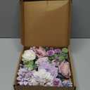 Floweroyal Artificial Flowers Combo Purple Flowers Mix Silk Flowers Dahlia Roses with Stems for DIY Wedding Bridal Bouquets, Baby Shower, Floral Arrangement, Table Centerpieces, Home Decorations.