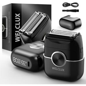 Electric Foil Shavers for Men: Upgraded Mini Electric Razor with 4 Floating Blades & Big LED Display - Foil Shaver for Men with 2 Gears Adjustable - Face Shaver with IPX7 Waterproof Wet/Dry,USB Type C