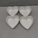 Skylety 4 Pcs Heart Shaped Bowls Valentine Ceramic Dessert Bowls Salad Kitchenware Cooking Gifts for Serving Dipping Seasoning Wedding Anniversary (White,4.5 Inch)