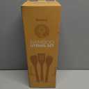 Riveira Premium Brown Bamboo Wooden Spoons for Cooking Set of 9  Premium Brown Bamboo Wooden Cooking Utensils, Wooden Spatula, Wooden Spoon - Premium Quality Wooden Utensil Set for Non-Toxic Cooking