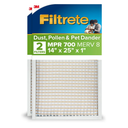 Filtrete 16x20x1 AC Furnace Air Filter, MPR 700, MERV 8, Tough on Pollen, Easy on Airflow, 3-Month Pleated 1-Inch Electrostatic Air Cleaning Filter, 2-Pack,Missing 1 filter