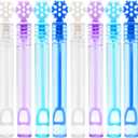 48 Pack Bubbles for Kids Party Favors - 4 Colors Mini Snowflake Bubble Wand Bulk with Bubbles Refill Solution Toys for Christmas Winter Easter Basket Goodie Bag Stuffers Birthday Gifts Supplies