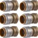 SharkBite Max Female Adapter, 3/4 in Push-to-Connect x 3/4 in FNPT, Pack of 6, Brass Plumbing Fitting, UR088