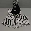 2 Pcs Halloween Clown Costume Set Jester Hat Headband Ruffle Collar Accessory Joker Outfit for Halloween Cosplay (Black, White)