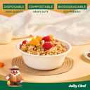 JOLLY CHEF Compostable Disposable Paper Bowl [16 oz] Heavy Duty Soup Containers [150 Pack] Biodegradable Bagasse Hot Cold Food Eco-Friendly Sugarcane Microwavable Bowls for Salad Milk Thanksgiving Day