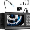 Dual Lens Industrial Endoscope with 4.3 IPS Screen, 1080P Borescope Camera, 32.8FT Detachable & Waterproof Cable with 64GB Card, 8 LED Lights for Sewer/Drain/Auto