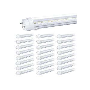 25-Pack T8 LED Bulbs 4 Foot Tube Light, 4ft LED Shop Garage Warehouse Light, 20W 5000K 2600LM Daylight White, Fluorescent Lights Tube Replacement, Ballast Bypass, Dual-end Powered, Clear Cover