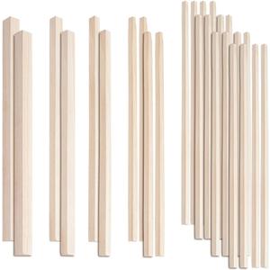 OLYCRAFT 26pc Triangle Wood Sticks - 5 Sizes Unfinished Wooden Strips & Dowels - Natural Wood Triangle Sticks for Model Accessories