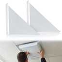 Copkim 2 Pack Aluminum Corner Air Diverter (Triangle) for 12 x 12 Inch Ceiling Air Vent Deflector Commercial Ceiling Diffuser Adjustable AC Vent Cover Redirect Airflow for Office Home, White