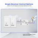 Wireless Remote Light Switch Kit, 2 Switches + 1 Receiver, Battery-Free Wireless Wall Switch, No New in-Wall Wiring, No Wi-Fi, for Stairs, Hallway, Bedroom
