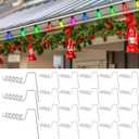 50 Pcs Christmas Light Clips for Gutter with Guards Aluminum Gutter Hooks for String Lights Xmas Outdoor Light Hangers for Mesh Gutters, Heavy Duty