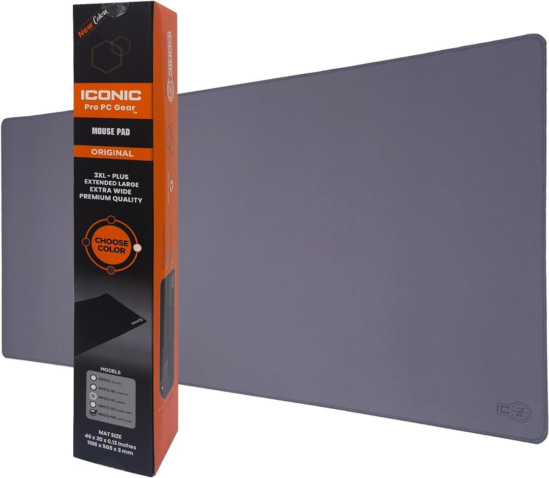 XXL Extended Gaming Mouse Pad/Mat 40"x18"(Steel Grey) - Large & Wide Desk Cloth Mousepad - Stitched/Water Proof/Non Slip Base  XXL 40"x18", Steel Gray