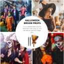 VALICLUD Halloween Witch Broom Props Kids Witch Broomstick Halloween Broomstick Costume Accessories Cosplay Accessories