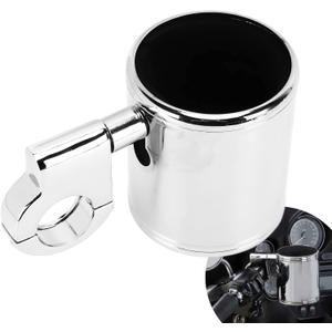 Motorcycle Cup Holder, Chrome Handlebar Mount Cup Drink Water Bottle Holder Adjustable Motorcycle Handlebar Drink Bottle Holder for Harley ATV 2232mm Handle