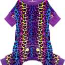 KYEESE Dog Pajamas Velvet Dog Pajamas Small Sized Dogs Soft Dogs Clothes Pet Coat Stretchy Doggie Pjs Pet Costume with Leopard Pattern Comfy Doggie Jammies Onesie, Medium (Medium (11-15lbs))